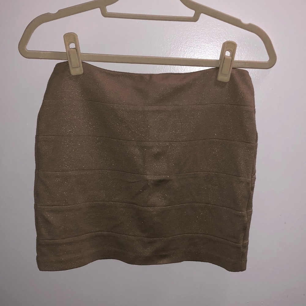Gold mini band skirt